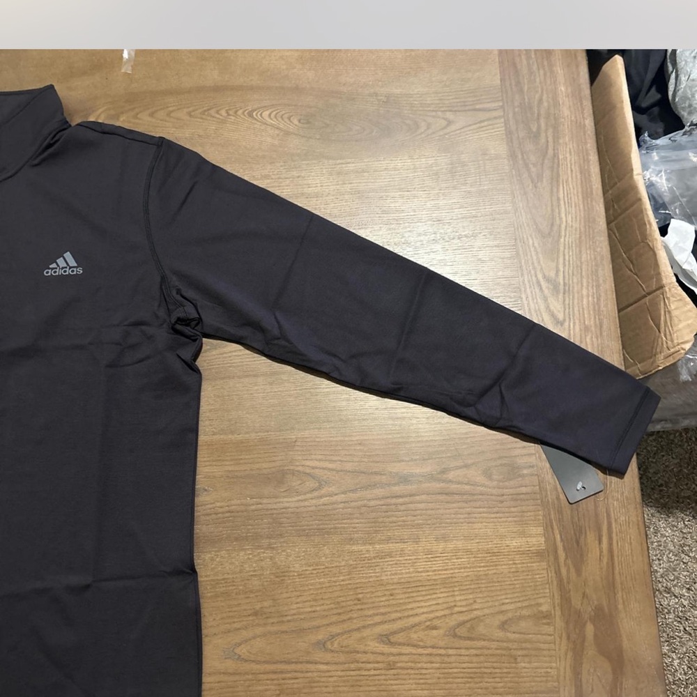 Adidas black quarter zip pullover #sportswear